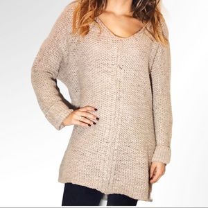 Moth Alpaca/Wool Blend Tan Chain Channel Sweater
